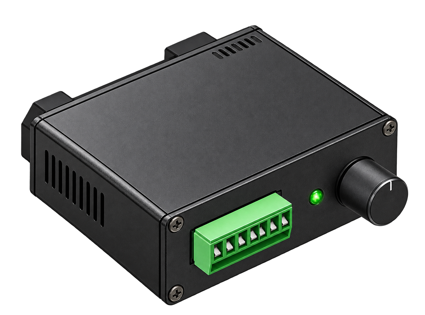 Continuous light controller with adjustment dial and power connections