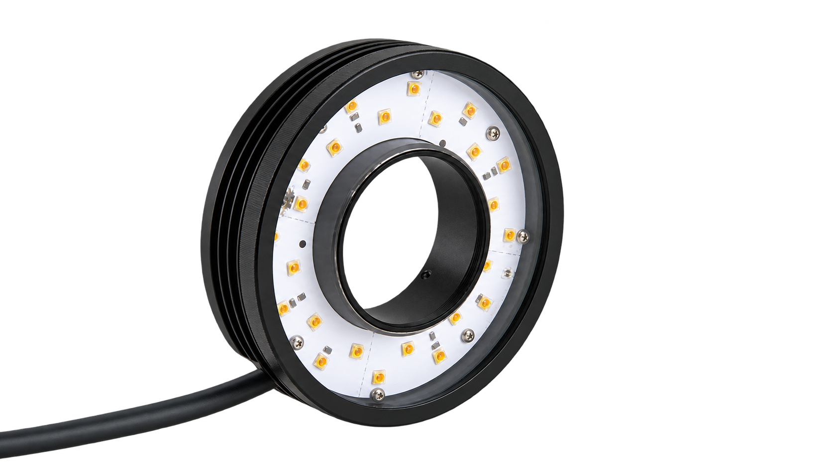 Infrared machine vision ring light with transparent background